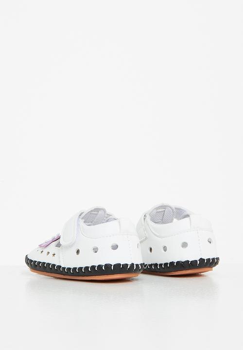 Pop Candy - Girls flower soft sole - white