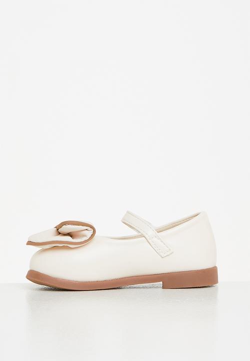 Pop Candy - Girls bow pump - cream & brown