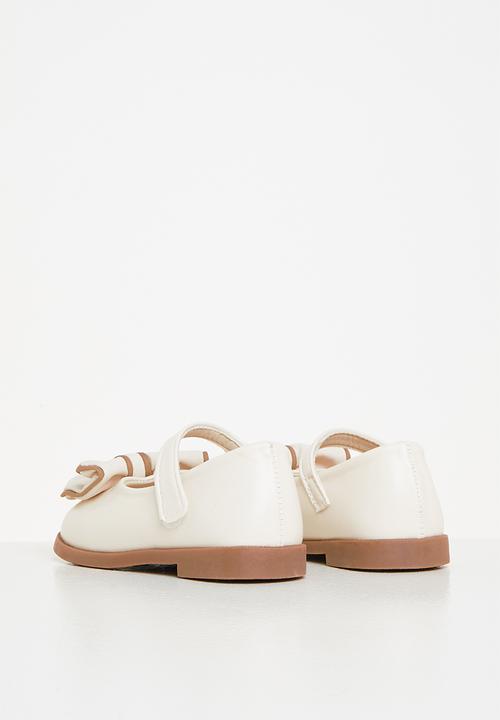 Pop Candy - Girls bow pump - cream & brown