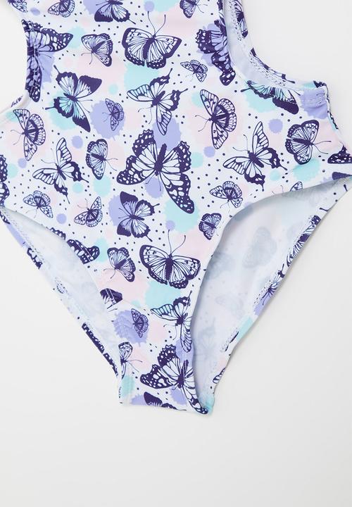 Rebel Republic - Girls butterfly one piece bikini - purple