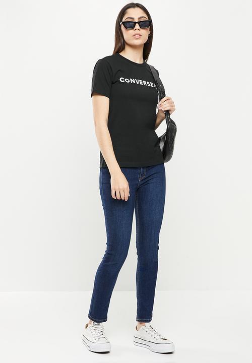 Converse - Cf strip wordmark short sleeve tee - converse black