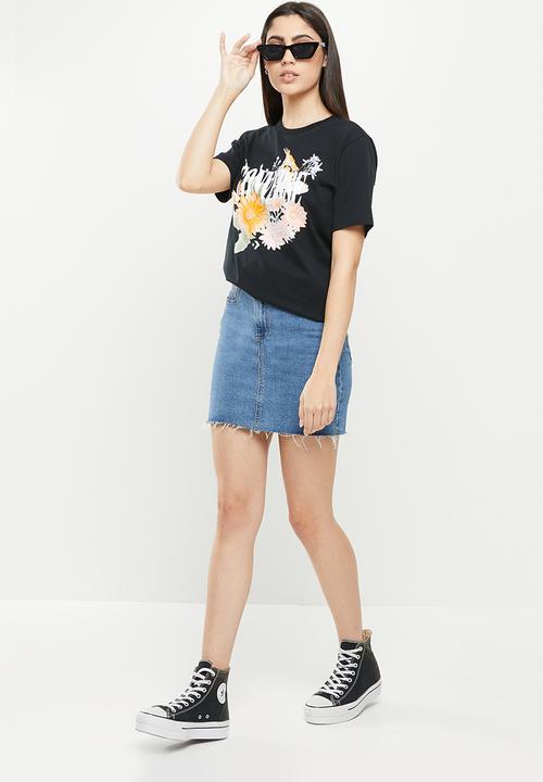 Converse - Desert floral short sleeve tee - converse black
