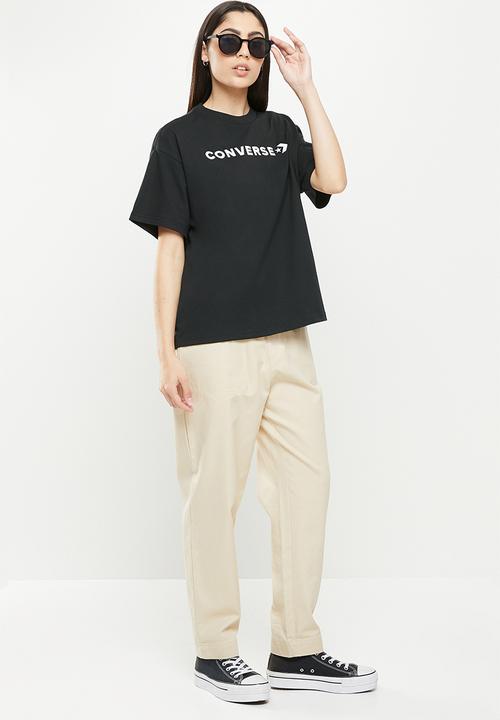 Converse - Strip wordmark relaxed tee - black