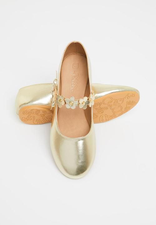 Bata - Girls flower strap pumps - gold