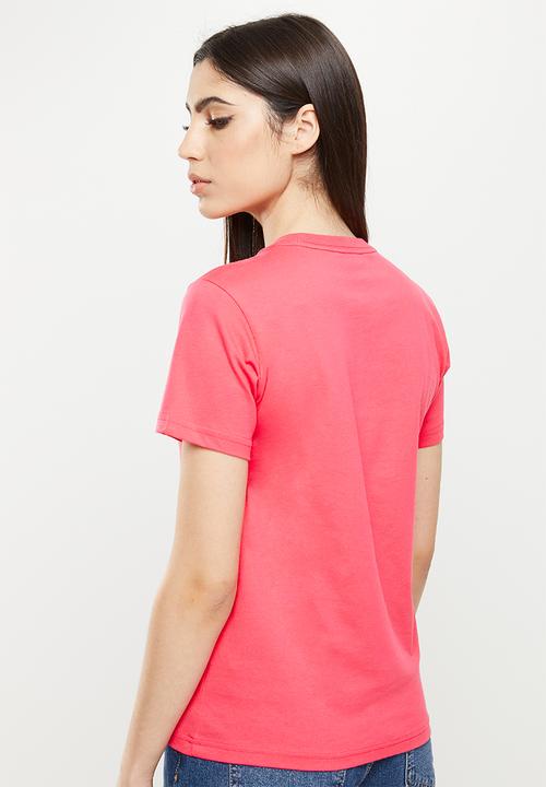 Converse - Cf strip wordmark short sleeve tee - strawberry jam
