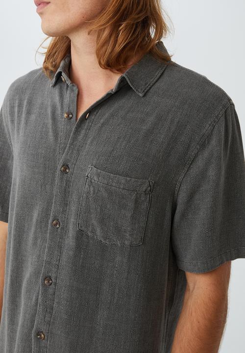 Cotton On - Ace short sleeve shirt - charcoal