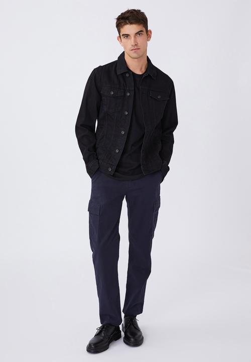 Cotton On - Beckley pant - washed navy cargo