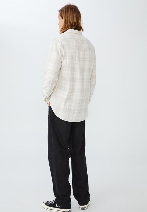 Cotton On - Camden long sleeve shirt - bone check