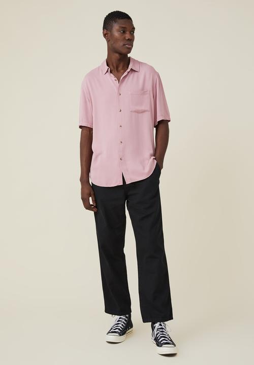 Cotton On - Cuban short sleeve shirt - chalk pink
