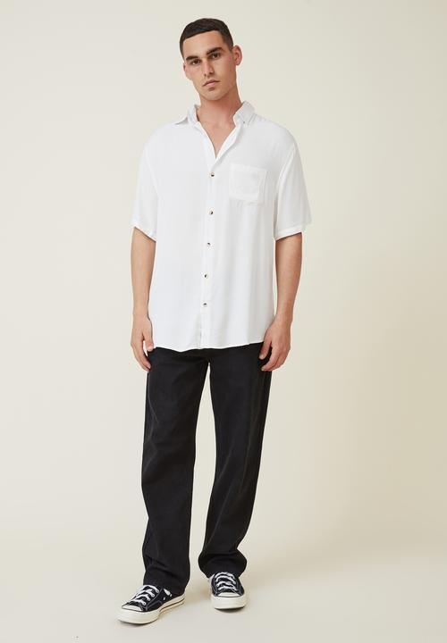 Cotton On - Cuban short sleeve shirt - white