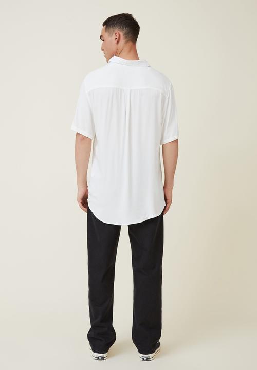Cotton On - Cuban short sleeve shirt - white