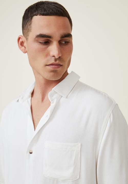 Cotton On - Cuban short sleeve shirt - white