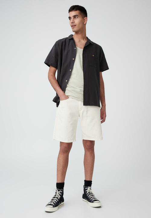 Cotton On - Hemp short sleeve shirt - washed black