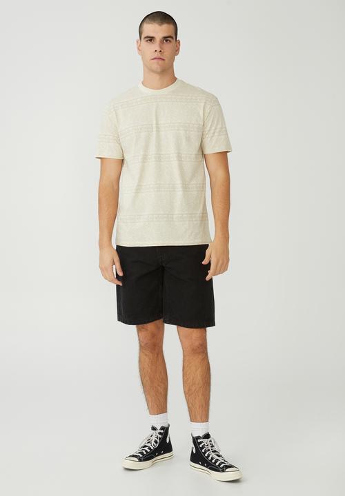 Cotton On - Loose fit T-shirt - ivory/hike stripe