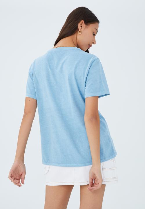 Cotton On - Regular fit graphic tee - take it easy/calm blue