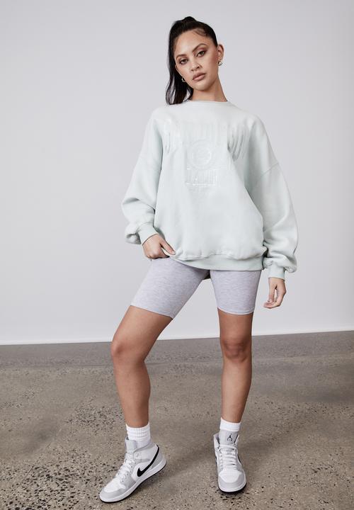 Factorie - Slouchy premium graphic crew - mercury/san diego