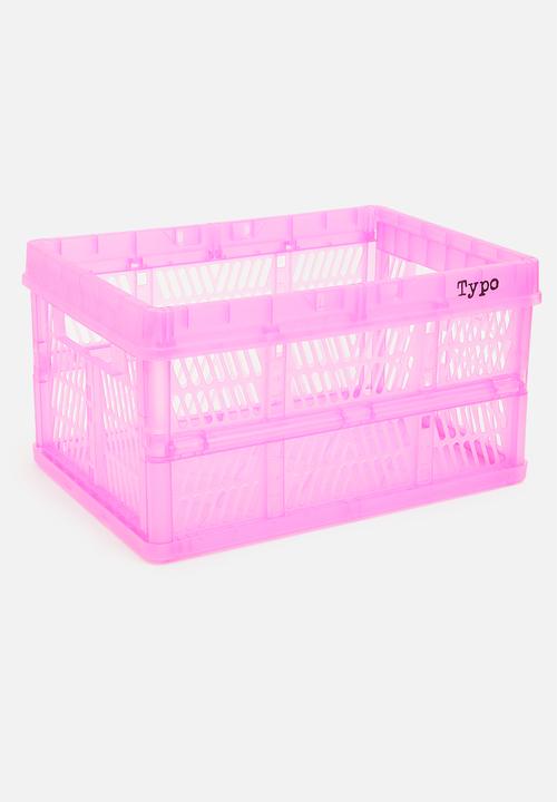 Typo - Large foldable storage - transparent fuschia