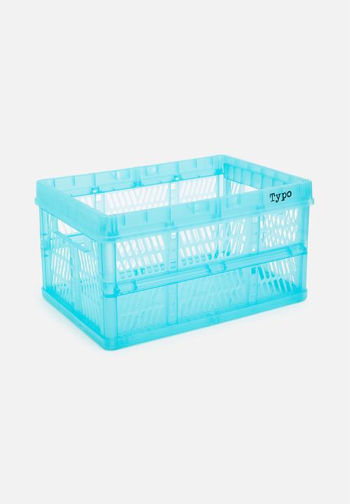Typo - Large foldable storage - transparent dusty torquise