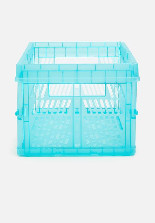 Typo - Large foldable storage - transparent dusty torquise