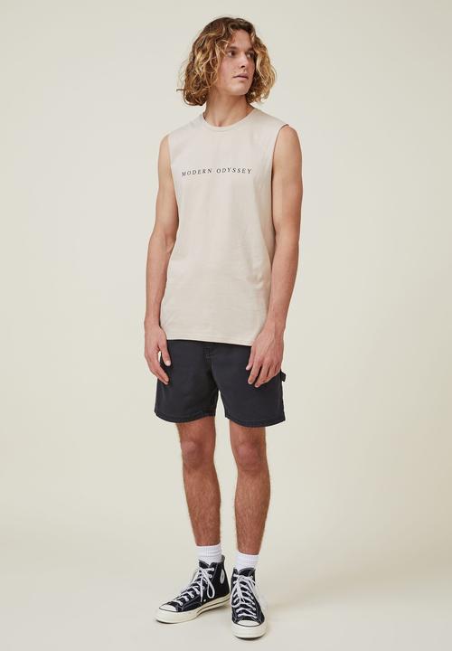 Cotton On - Tbar muscle - cashew/modern odessey