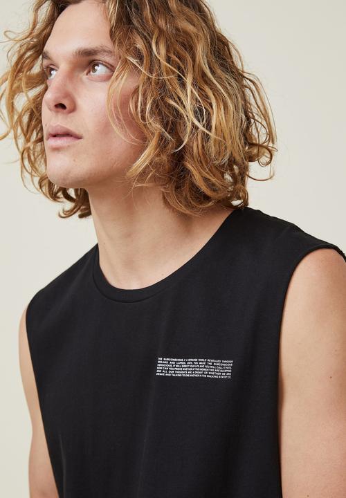 Cotton On - Tbar muscle - black/subconscious