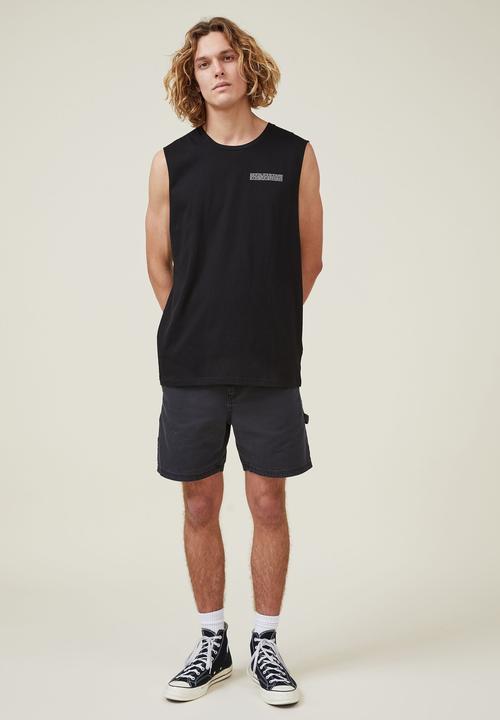 Cotton On - Tbar muscle - black/subconscious