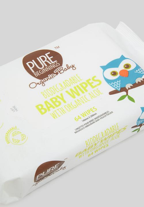 pure beginnings - Biodegradable baby wipes with organic aloe - 64pack