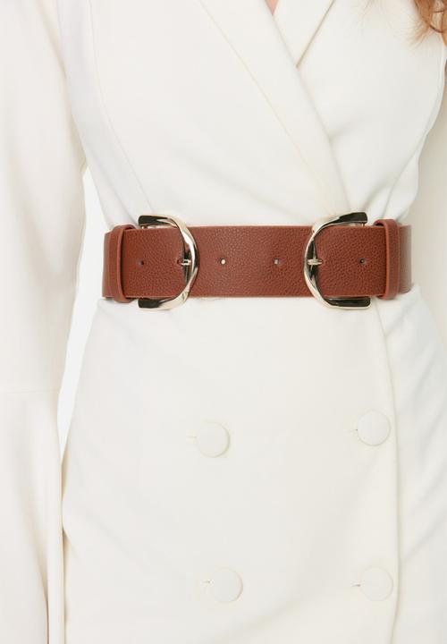 Trendyol - Double buckle 2 pack belts - brown & black