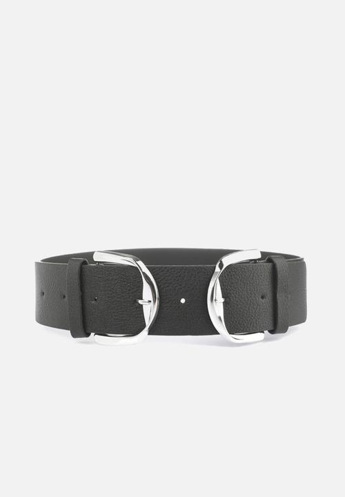 Trendyol - Double buckle 2 pack belts - brown & black
