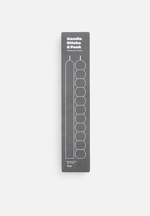 Typo - 2 Pack candle sticks - black