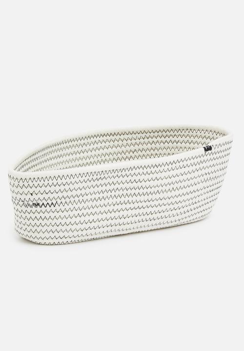 Sixth Floor - Single oval storage basket - white