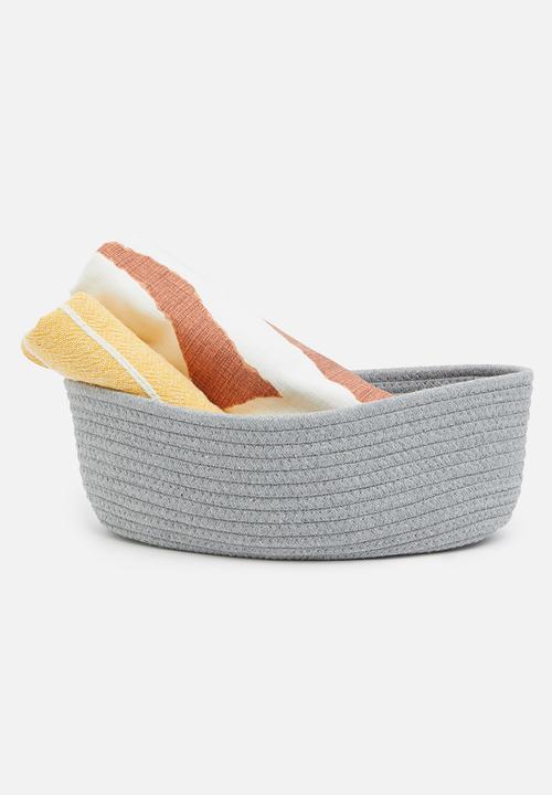 Sixth Floor - Single oval storage basket - grey