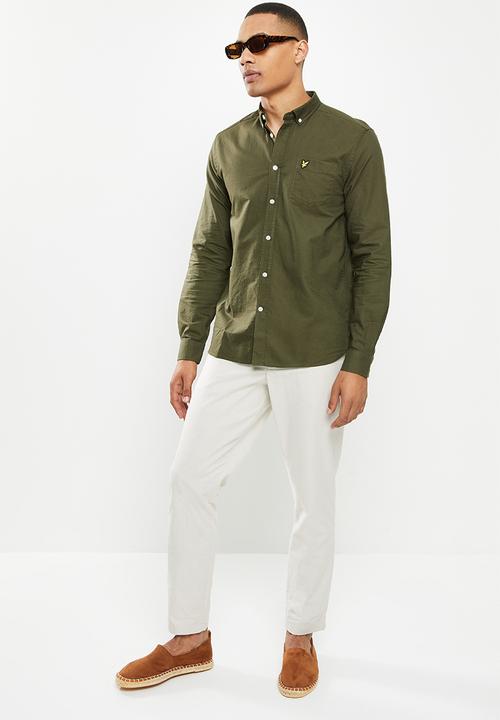 Lyle & Scott - Regular fit light weight oxford shirt - olive