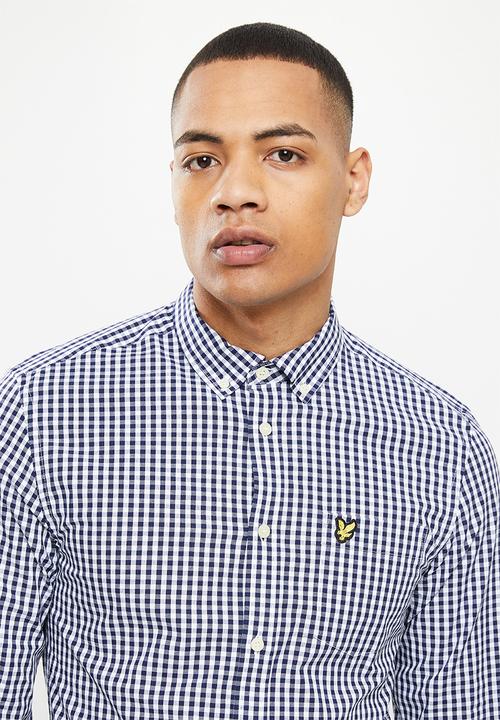 Lyle & Scott - Slim fit gingham shirt - navy & white