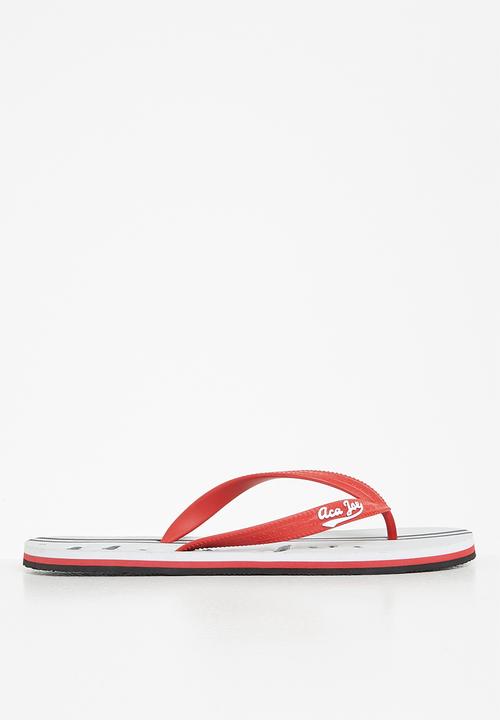 Aca Joe - Aj logo flip-flop - white & red