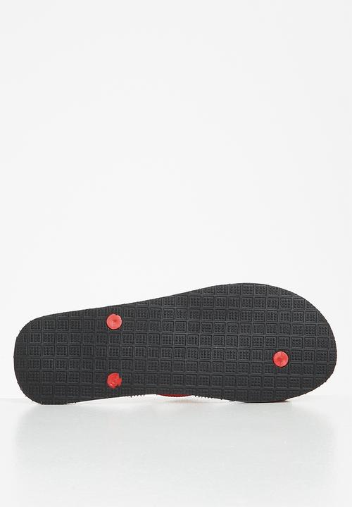 Aca Joe - Aj logo flip-flop - white & red