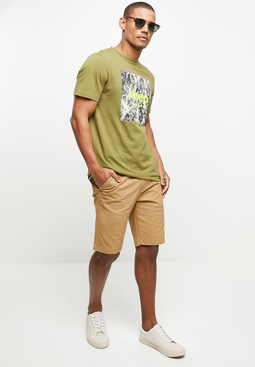 JEEP - Fixed waistband chino short - camel