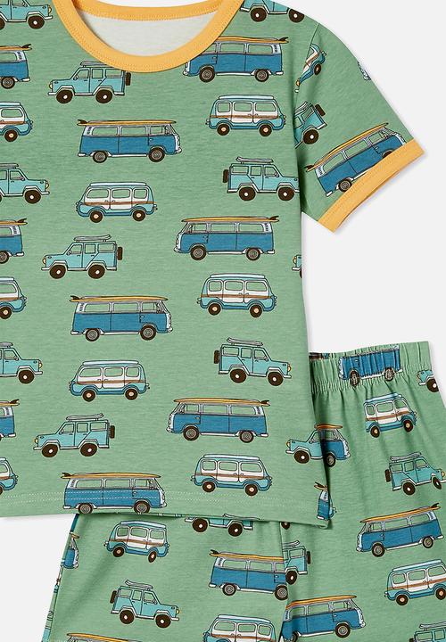 Cotton On - Felix short sleeve pyjama set - smashed avo/retro van