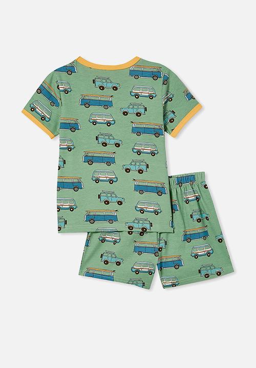 Cotton On - Felix short sleeve pyjama set - smashed avo/retro van