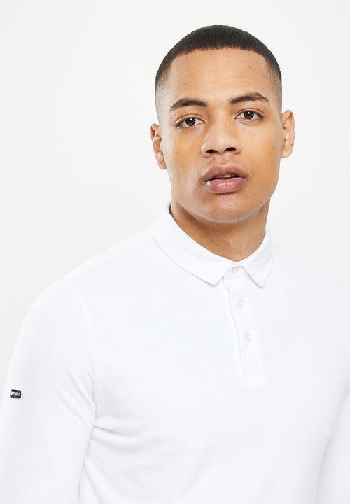 Superdry. - Studios long sleeve jersey polo - optic