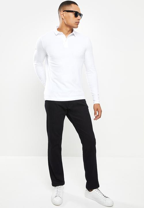 Superdry. - Studios long sleeve jersey polo - optic