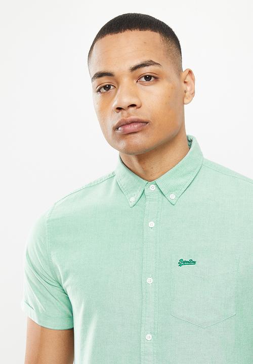 Superdry. - Vintage oxford short sleeve shirt - botanical green