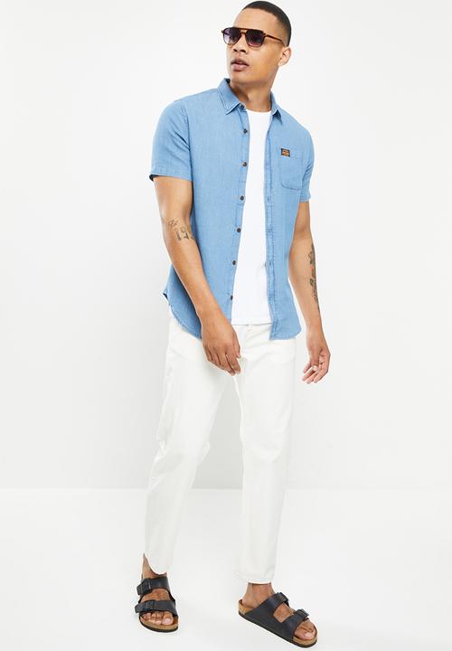 Superdry. - Vintage loom short sleeve shirt - micro light dobby