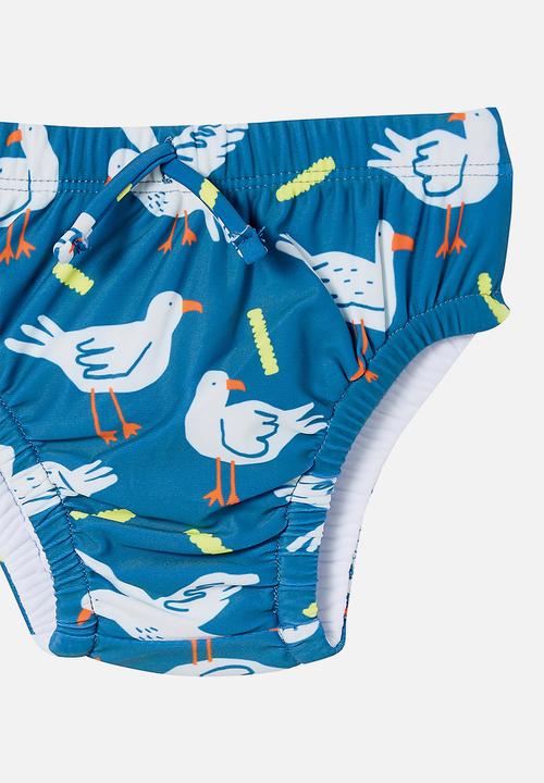 Cotton On - Sidney swim nappy - petty blue/seagulls