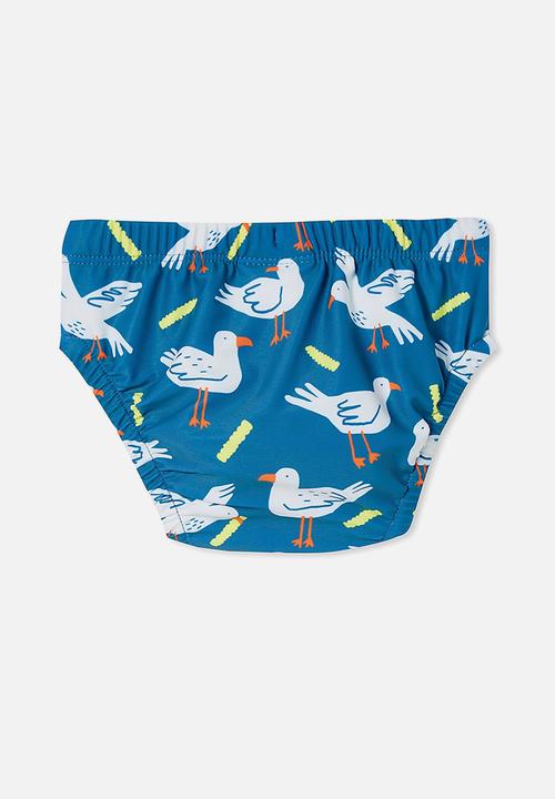 Cotton On - Sidney swim nappy - petty blue/seagulls