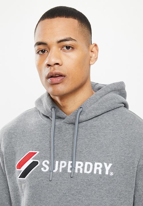 Superdry. - Code sl applique hood - dark charcoal marl