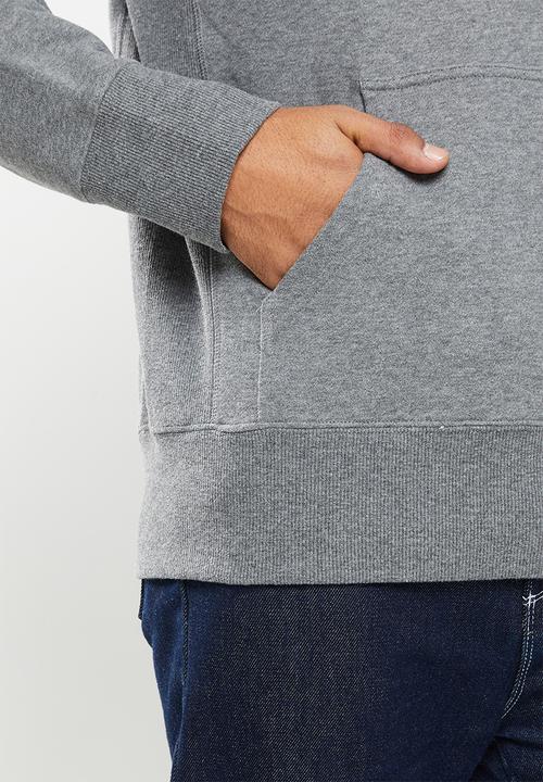 Superdry. - Code sl applique hood - dark charcoal marl