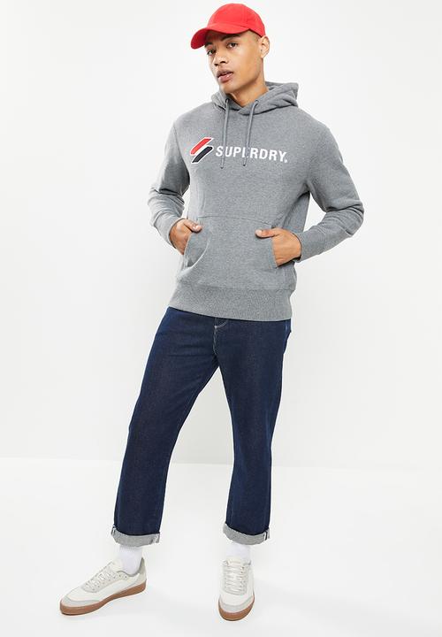Superdry. - Code sl applique hood - dark charcoal marl