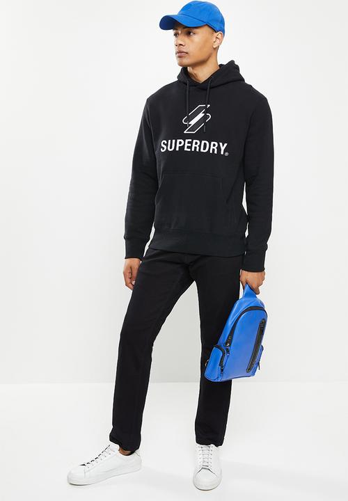 Superdry. - Code sl stacked apq hood - black