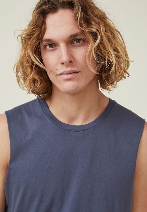 Cotton On - Organic muscle - dusty denim